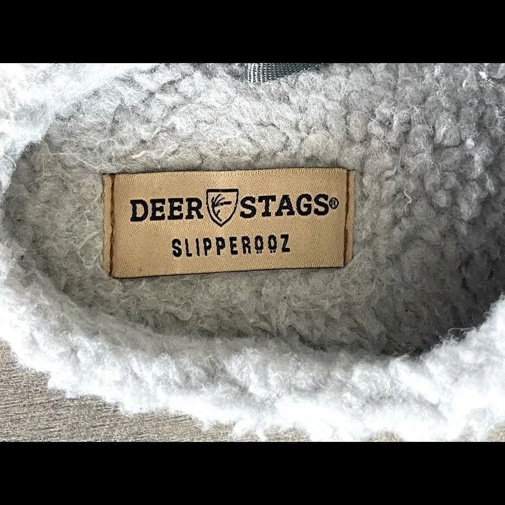 Deer Stags Black and Gray, Big-Kid, Unisex Slippers. Size 6.